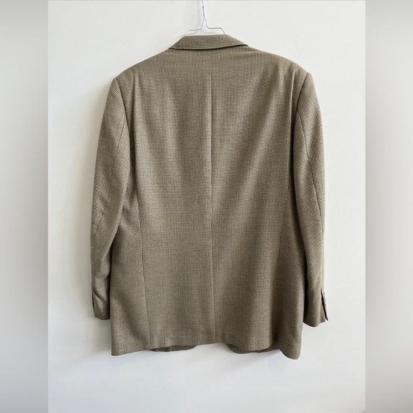 Ermenegildo Zegna Men’s Sport Coat Beige Green Check Plaid Wool Silk Blend 48 - Picture 5 of 9